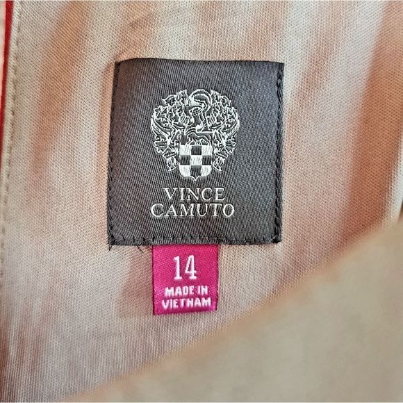 Vince Camuto Maxi Dress Orange & Beige Size 14 Elastic Waist Casual /Formal NWOT - Picture 11 of 17